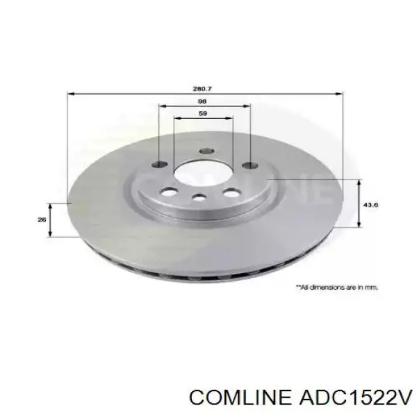 ADC1522V Comline freno de disco delantero