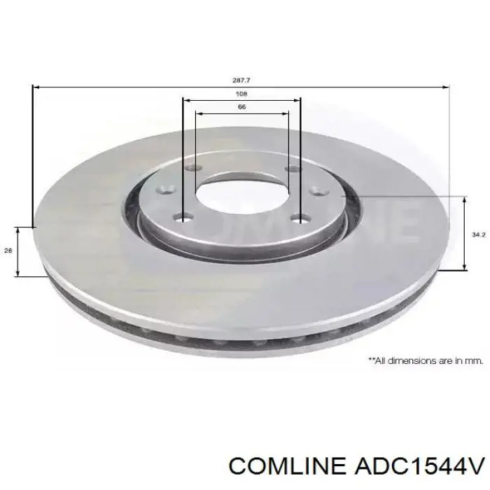 ADC1544V Comline freno de disco delantero