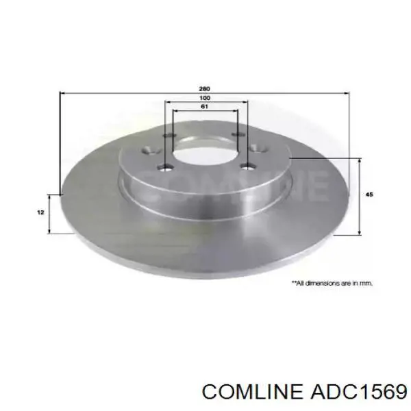 ADC1569 Comline disco de freno trasero