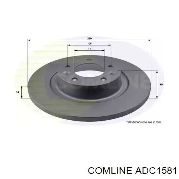 ADC1581 Comline disco de freno trasero