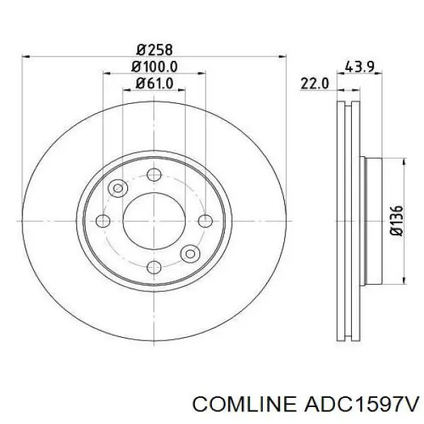 ADC1597V Comline disco de freno delantero