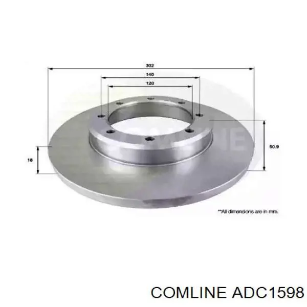 ADC1598 Comline disco de freno trasero