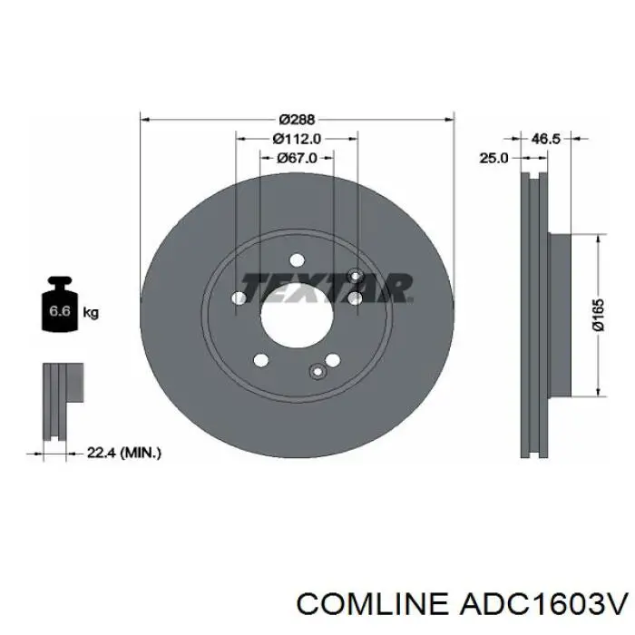 ADC1603V Comline freno de disco delantero