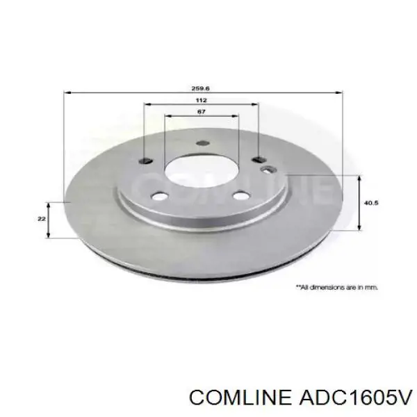 ADC1605V Comline freno de disco delantero