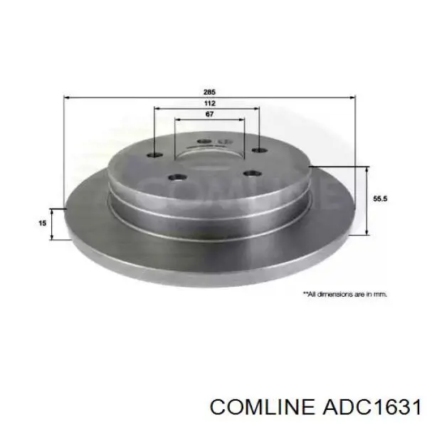 ADC1631 Comline disco de freno trasero