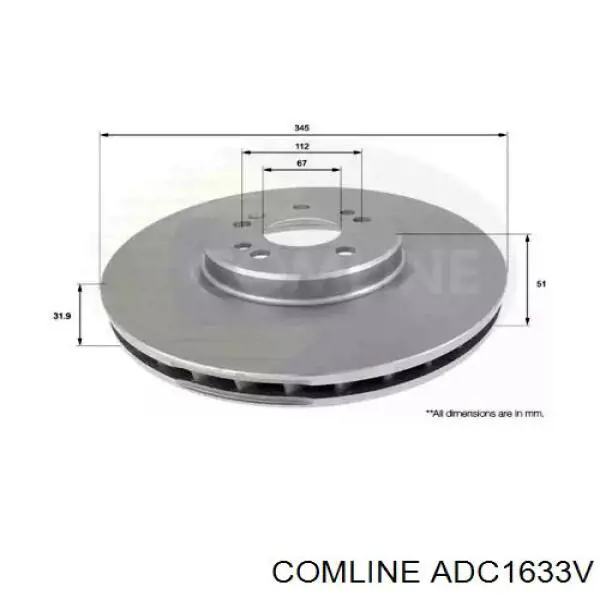 ADC1633V Comline freno de disco delantero