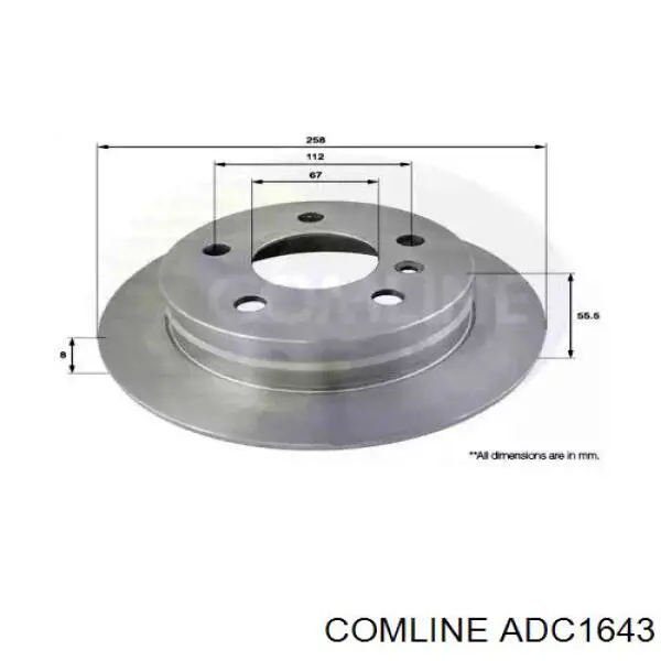 ADC1643 Comline disco de freno trasero