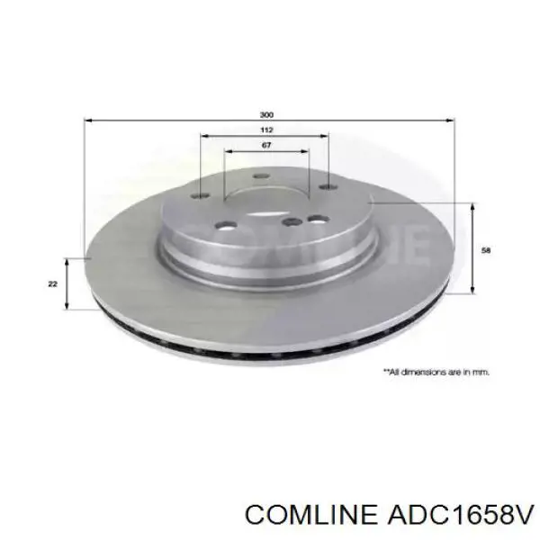 ADC1658V Comline disco de freno trasero