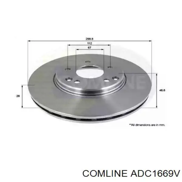 ADC1669V Comline freno de disco delantero