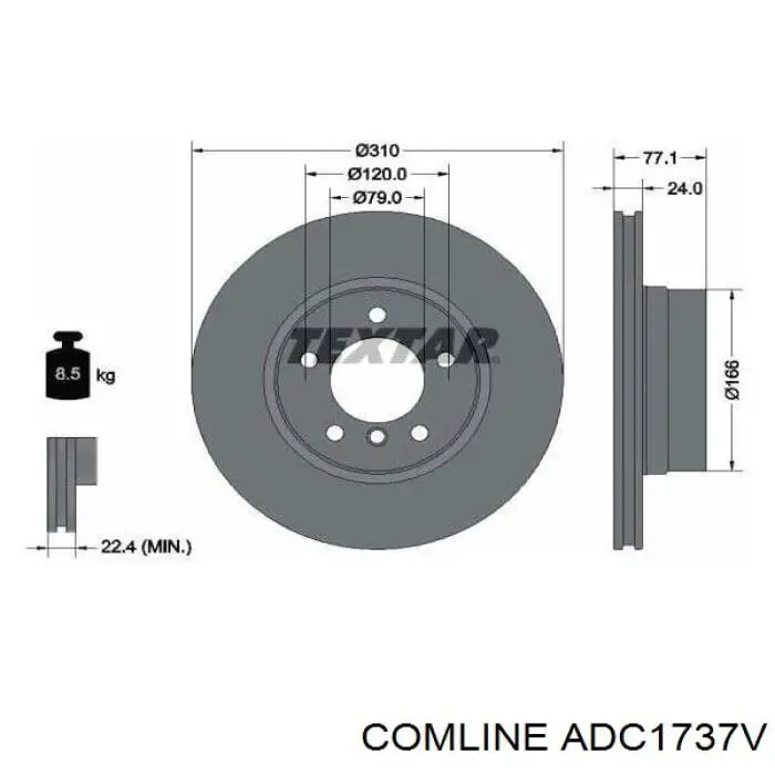 Frenos delanteros Comline ADC1737V precio, desde 55,09 EUR
