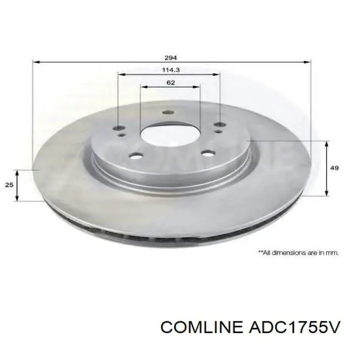 ADC1755V Comline freno de disco delantero