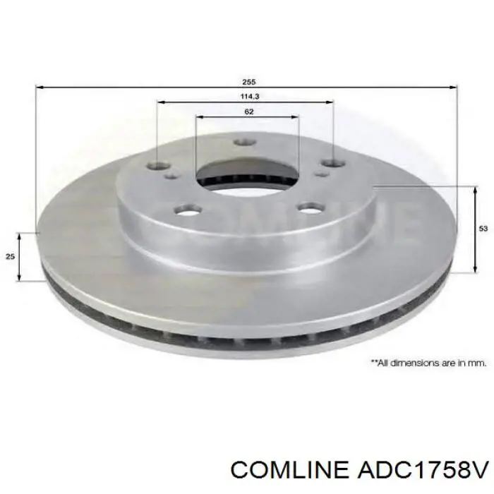 Disco de freno trasero ADC1758V Comline