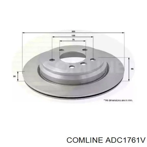 ADC1761V Comline disco de freno trasero