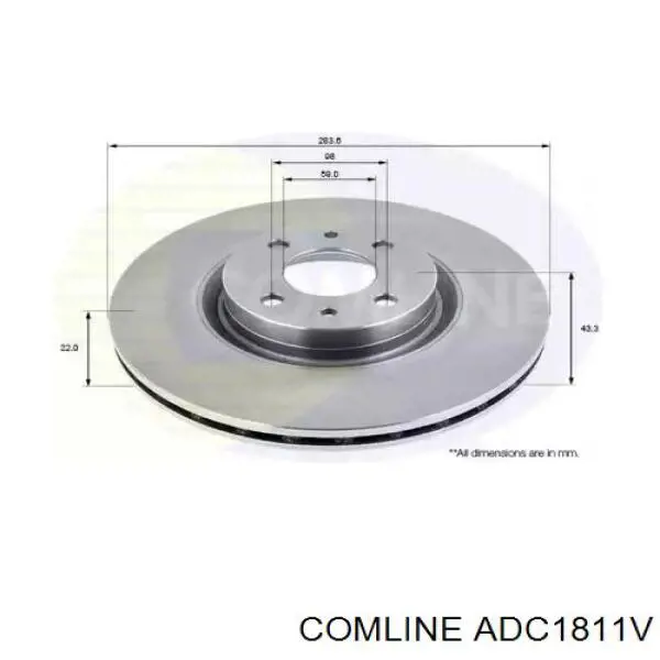 ADC1811V Comline disco de freno delantero