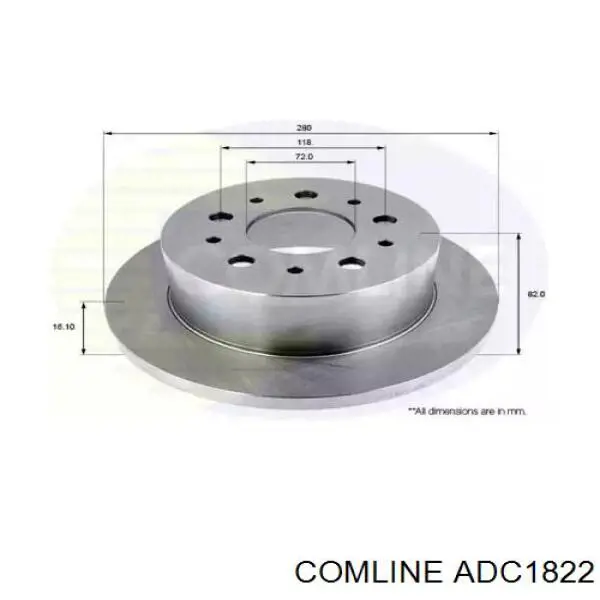 ADC1822 Comline disco de freno trasero