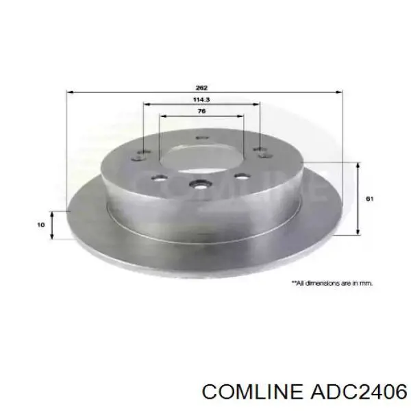 ADC2406 Comline disco de freno trasero