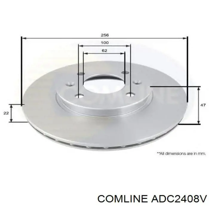 ADC2408V Comline freno de disco delantero