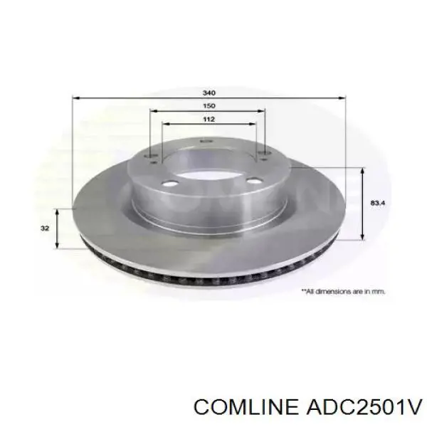 ADC2501V Comline freno de disco delantero