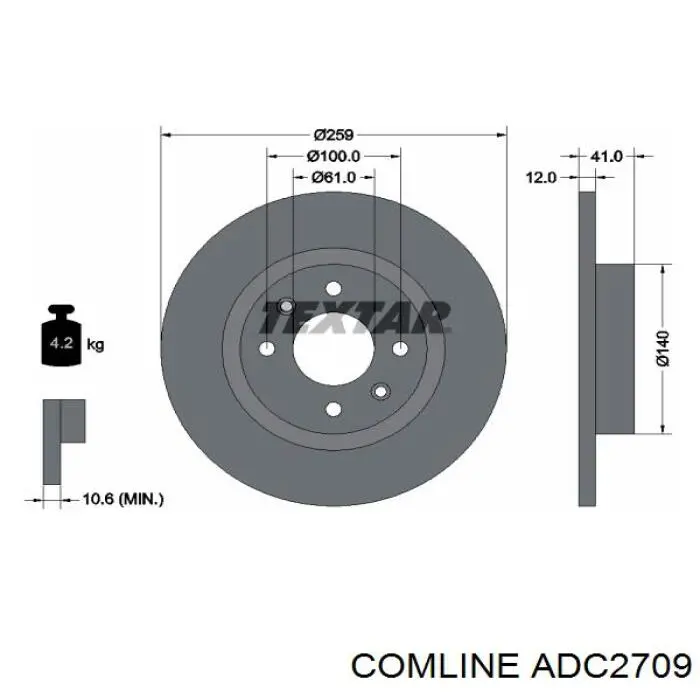 ADC2709 Comline freno de disco delantero