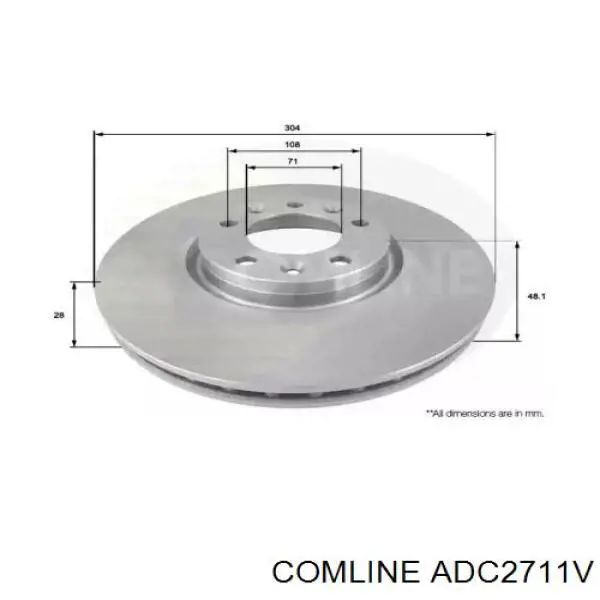 ADC2711V Comline freno de disco delantero