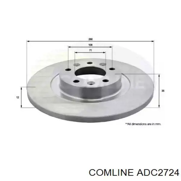 ADC2724 Comline disco de freno trasero