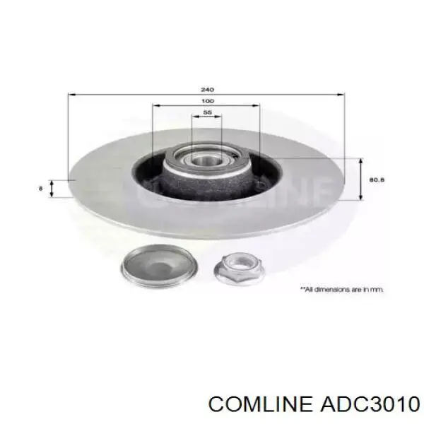 ADC3010 Comline disco de freno trasero