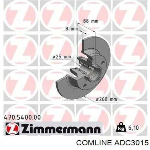 Comprar ADC3015 Comline Disco de freno trasero