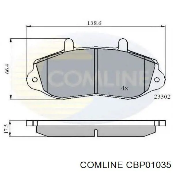 CBP01035 Comline pastillas de freno delanteras