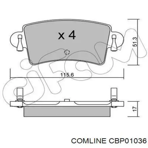 CBP01036 Comline pastillas de freno traseras