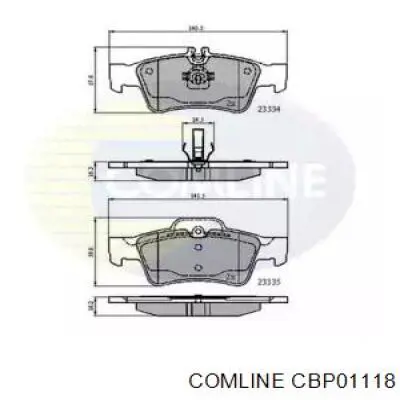 CBP01118 Comline pastillas de freno traseras