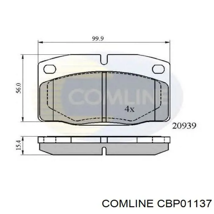 CBP01137 Comline pastillas de freno delanteras