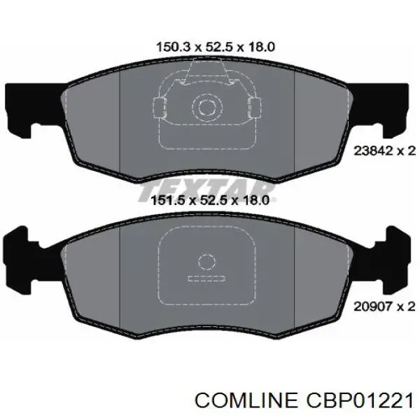 CBP01221 Comline pastillas de freno delanteras