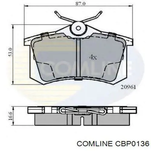 CBP0136 Comline pastillas de freno delanteras