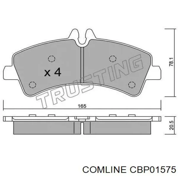 CBP01575 Comline pastillas de freno traseras