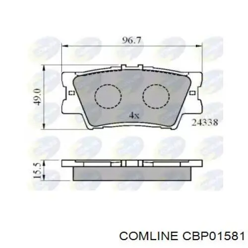 CBP01581 Comline pastillas de freno traseras