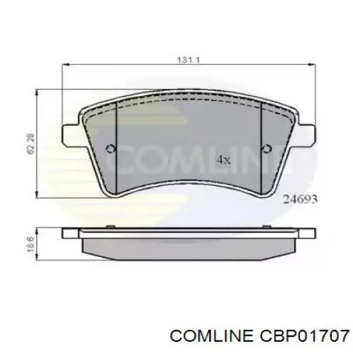 CBP01707 Comline pastillas de freno delanteras