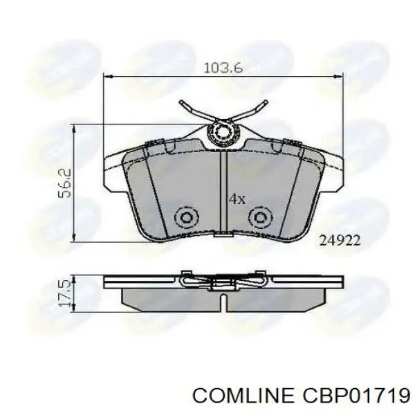 CBP01719 Comline pastillas de freno delanteras