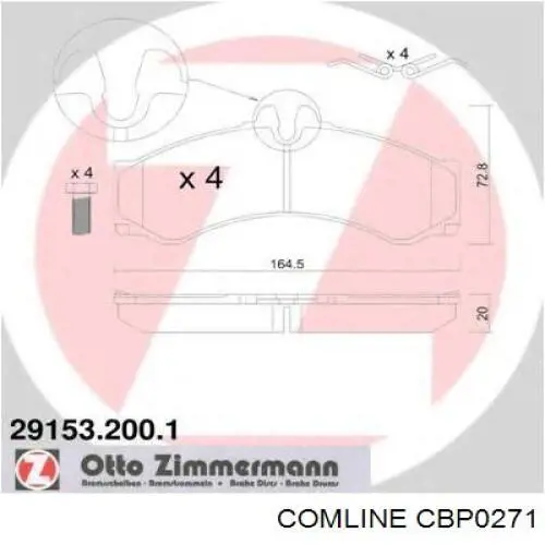 Pastillas de freno CBP0271 Comline