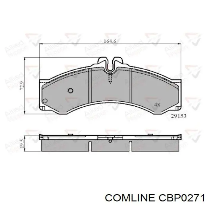 CBP0271 Comline pastillas de freno delanteras