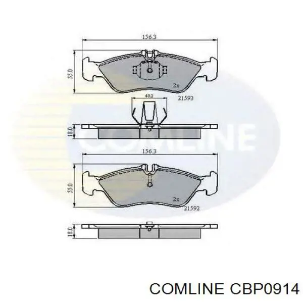 CBP0914 Comline pastillas de freno traseras