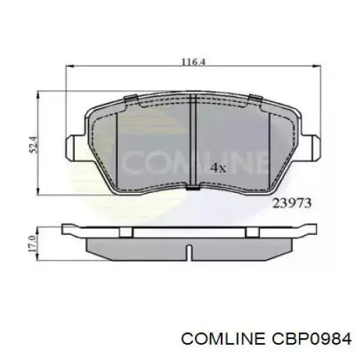 CBP0984 Comline pastillas de freno delanteras