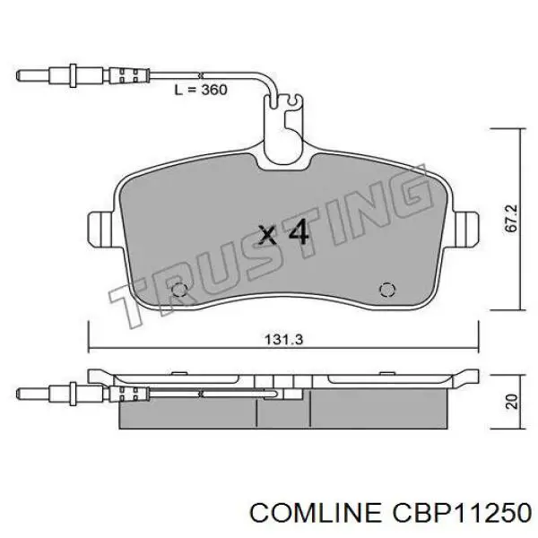 CBP11250 Comline pastillas de freno delanteras