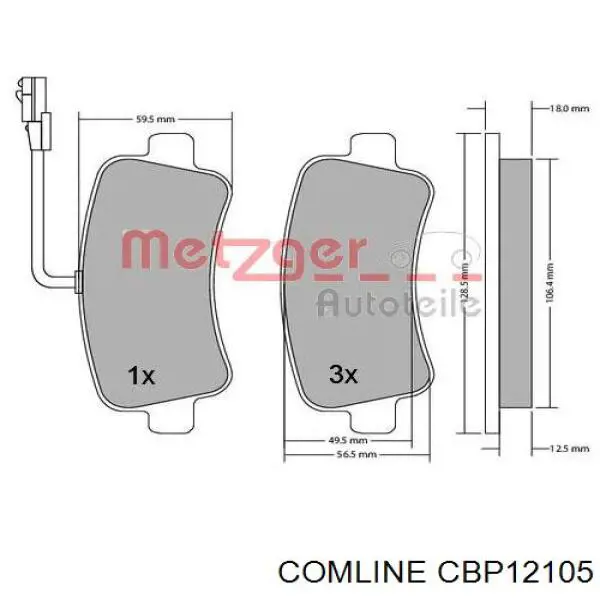 CBP12105 Comline pastillas de freno traseras