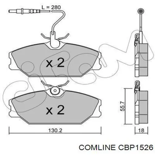 CBP1526 Comline pastillas de freno delanteras