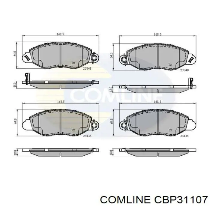 CBP31107 Comline pastillas de freno delanteras