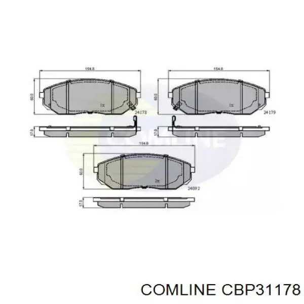 CBP31178 Comline pastillas de freno delanteras