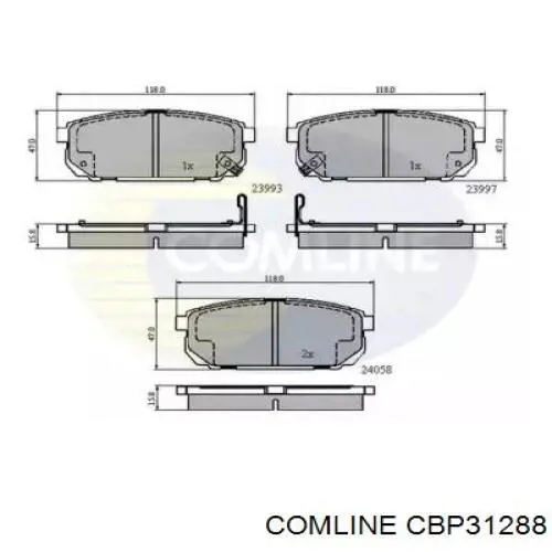 CBP31288 Comline Pastillas freno traseras