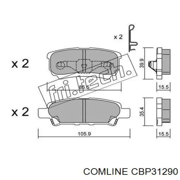 CBP31290 Comline pastillas de freno traseras