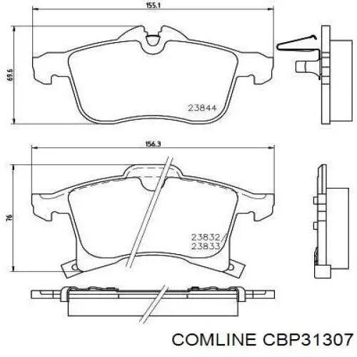 CBP31307 Comline pastillas de freno delanteras