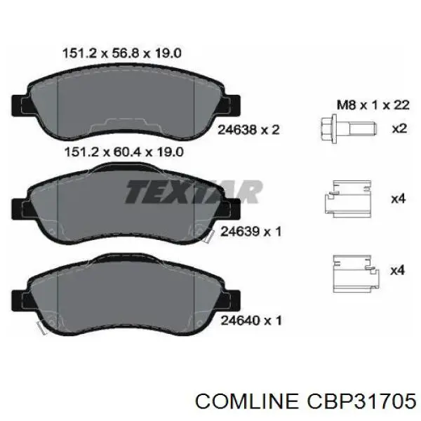 Pastillas de freno CBP31705 Comline